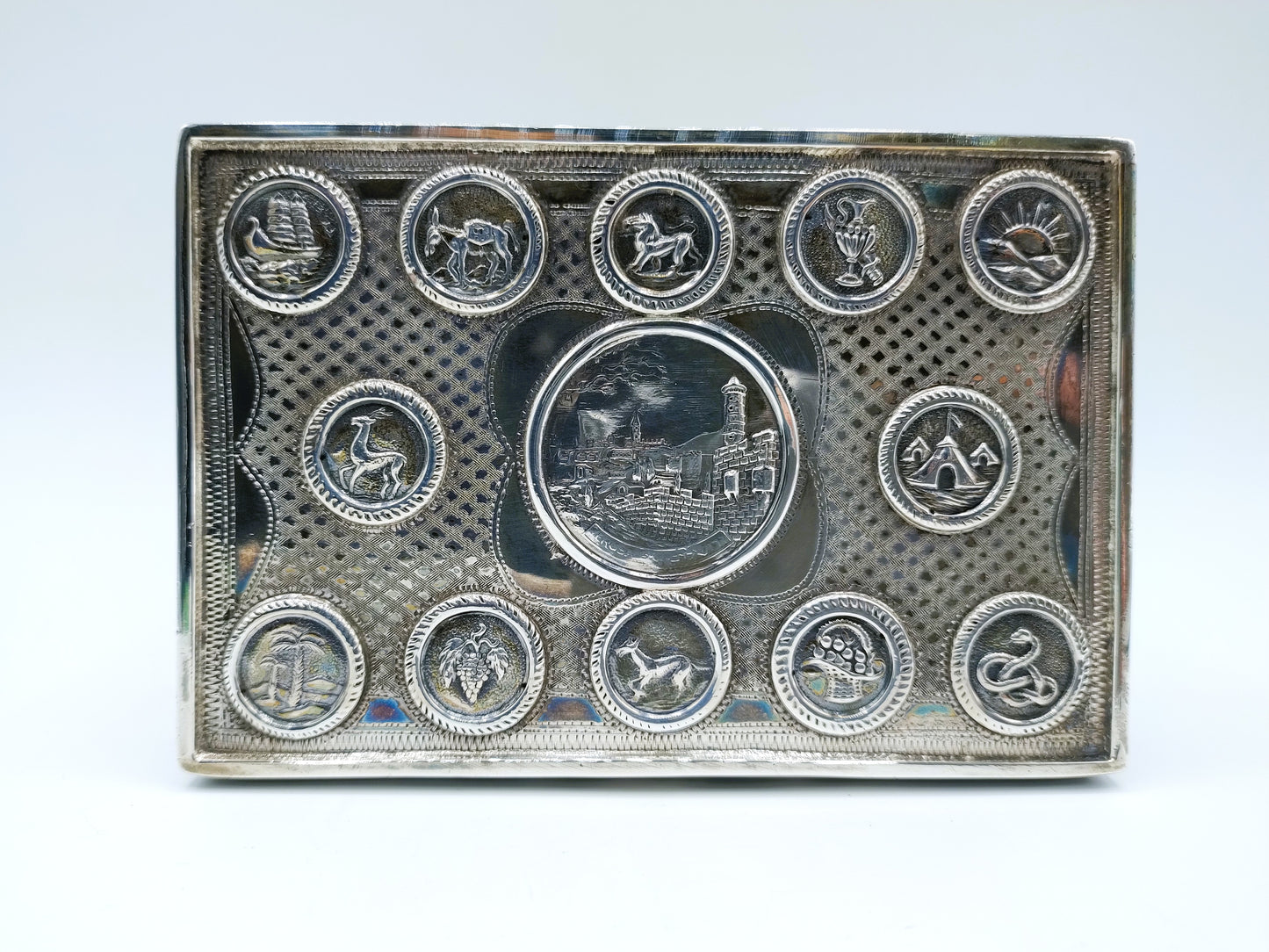 Silberne Deckeldose, Nir Chen, Israel, ca. 1950