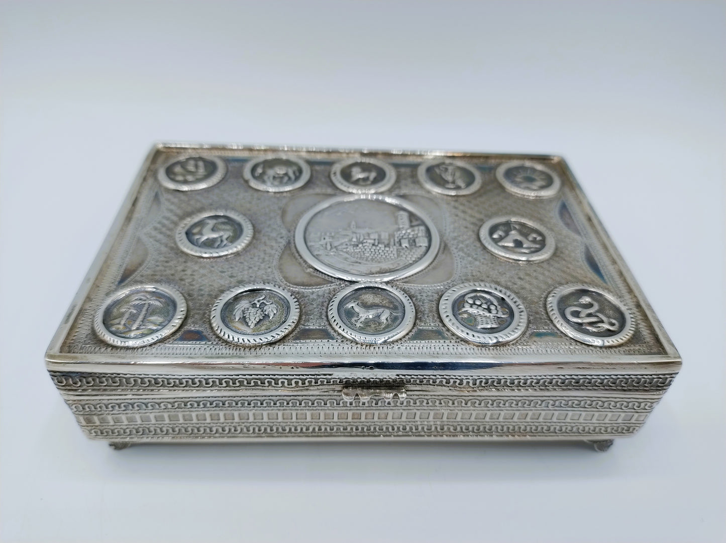 Silberne Deckeldose, Nir Chen, Israel, ca. 1950