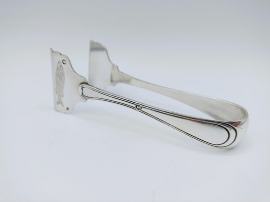 Silver sardine tongs, W. and Middendo Brick, Rotterdam, 1861