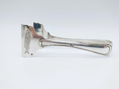 Silver sardine tongs, W. and Middendo Brick, Rotterdam, 1861