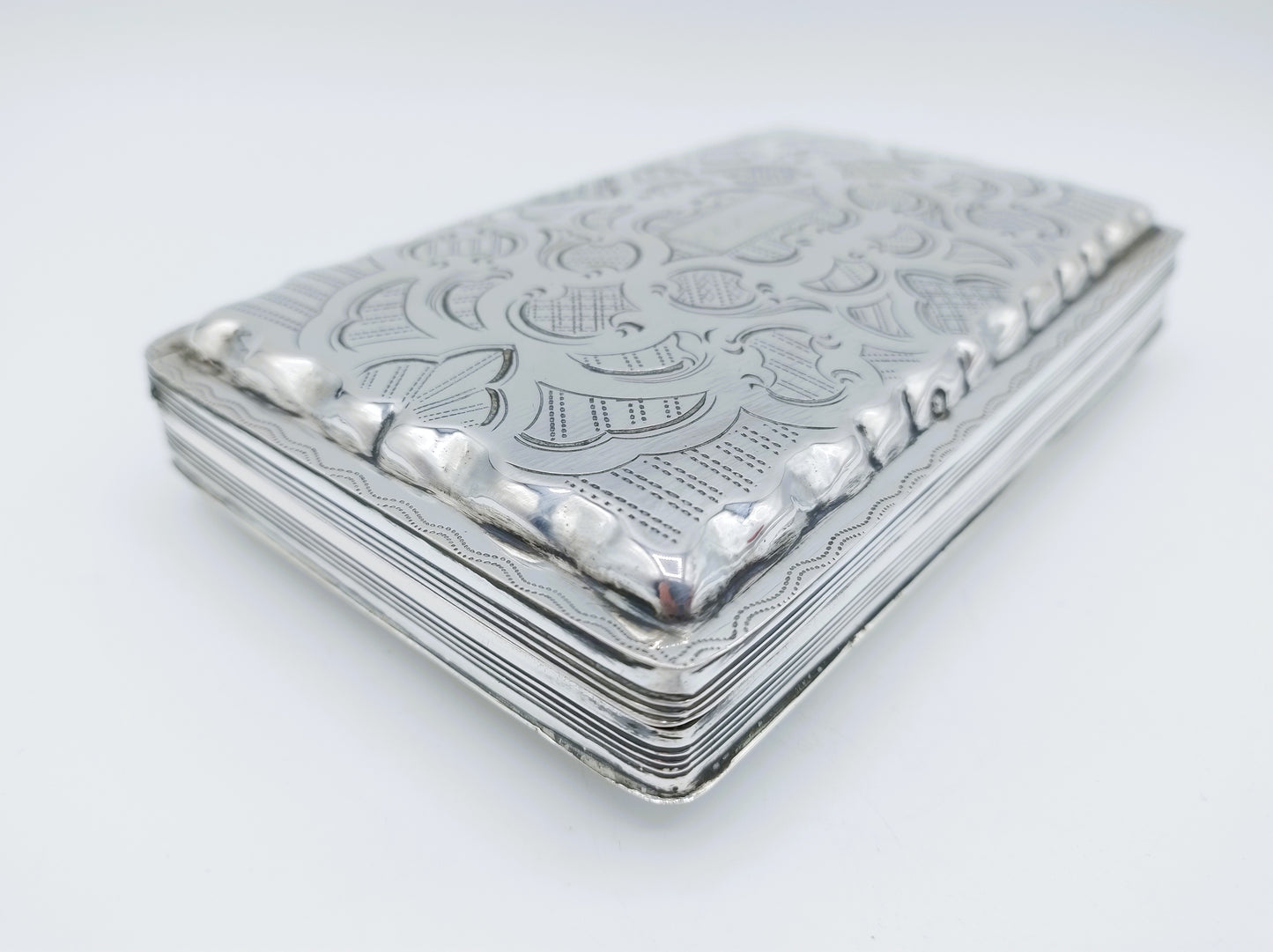 Silver tobacco box, C. Monteban, Schoonhoven, 1869