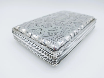 Silver tobacco box, C. Monteban, Schoonhoven, 1869