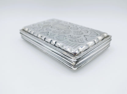 Silver tobacco box, C. Monteban, Schoonhoven, 1869