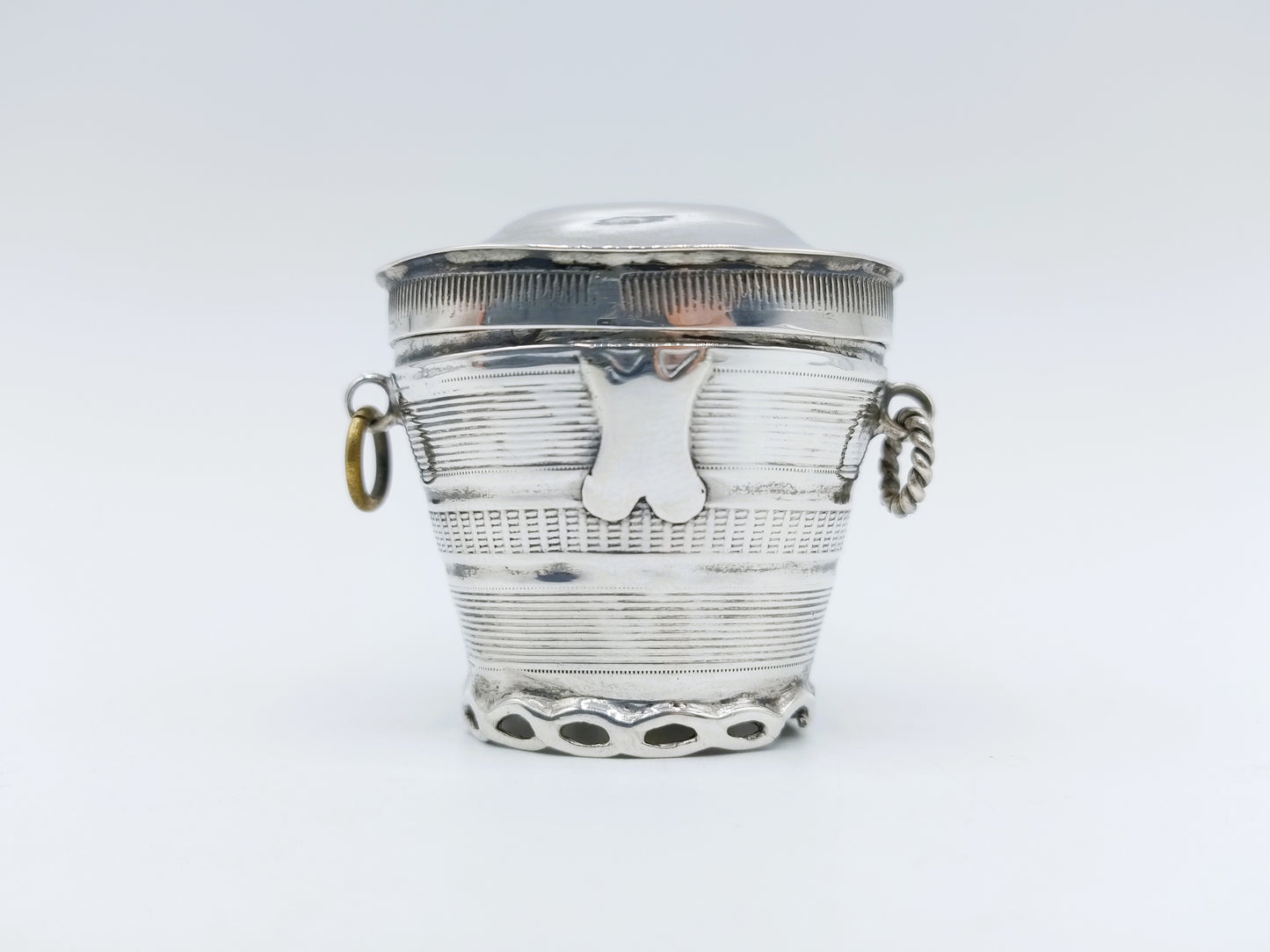 Silberne Loderein-Box, DH Greup, Schoonhoven, ca. 1840