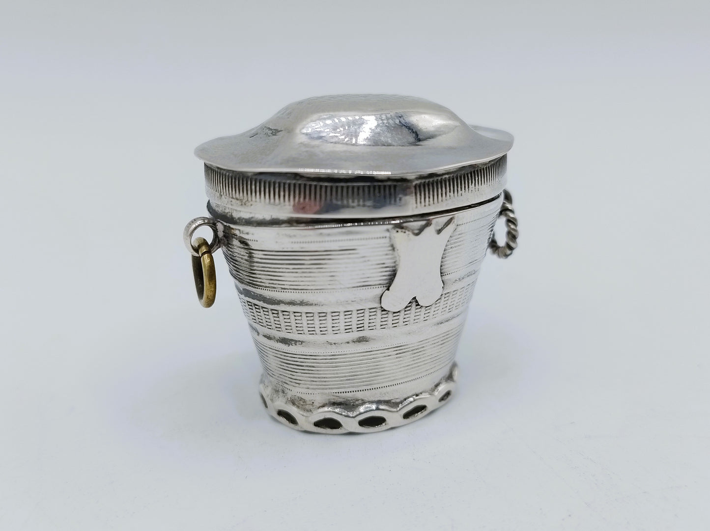 Silberne Loderein-Box, DH Greup, Schoonhoven, ca. 1840