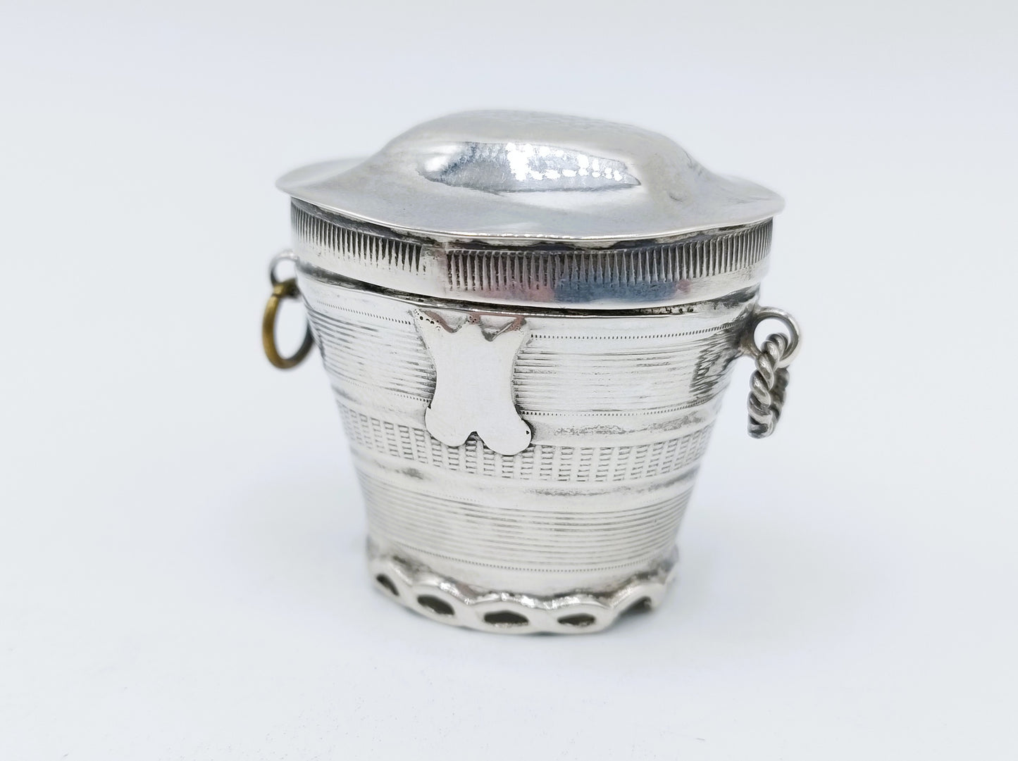 Silberne Loderein-Box, DH Greup, Schoonhoven, ca. 1840