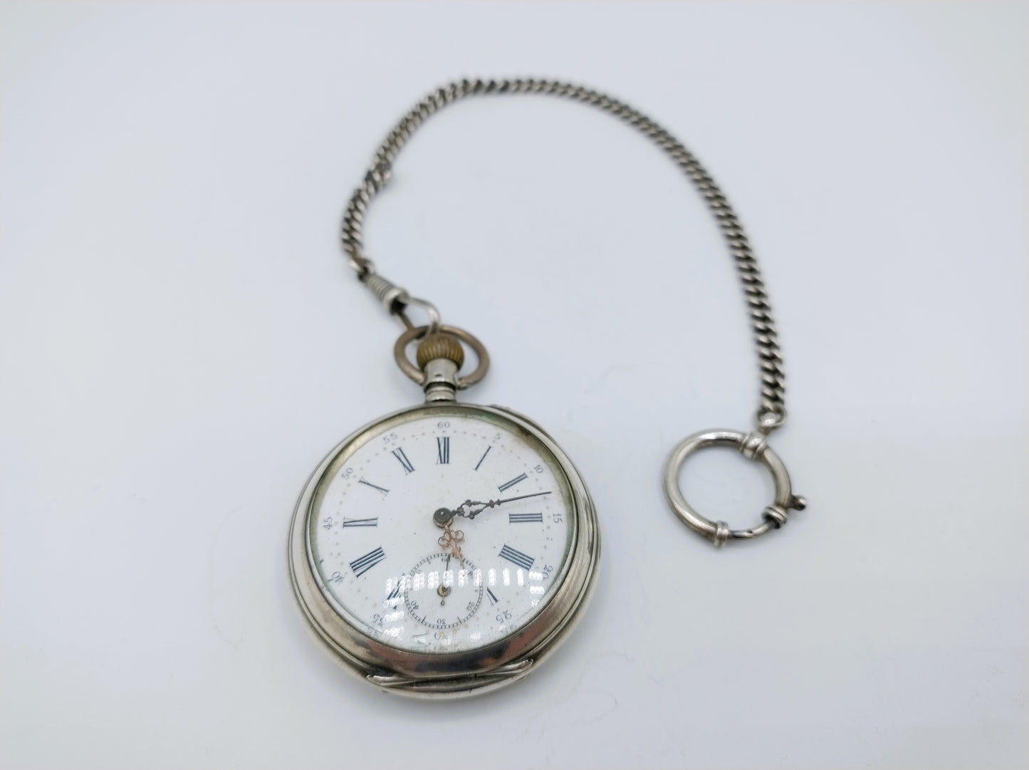 Zilveren zakhorloge aan zilveren horlogeketting, Duitsland
