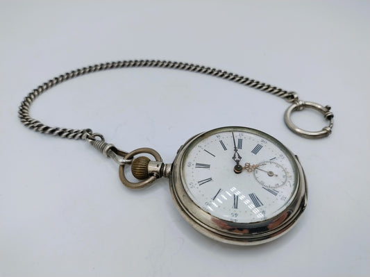 Zilveren zakhorloge aan zilveren horlogeketting, Duitsland