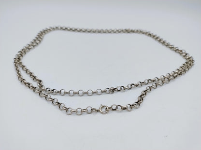 Zilveren jasseronketting, 121 cm.