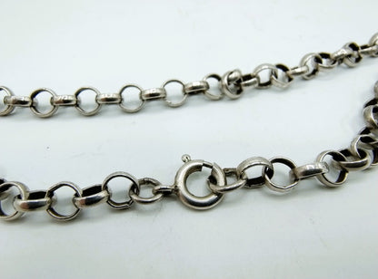 Zilveren jasseronketting, 121 cm.