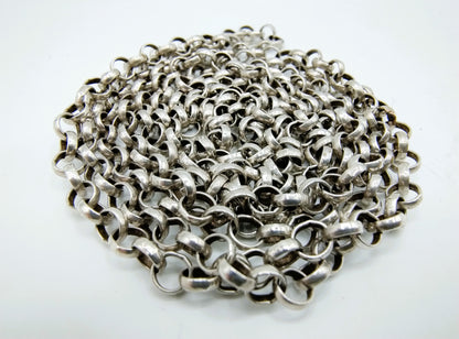 Zilveren jasseronketting, 121 cm.