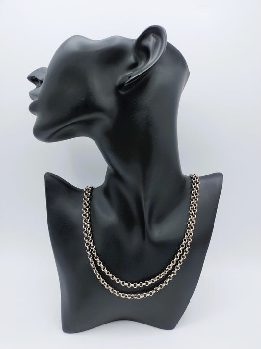 Zilveren jasseronketting, 103 cm.