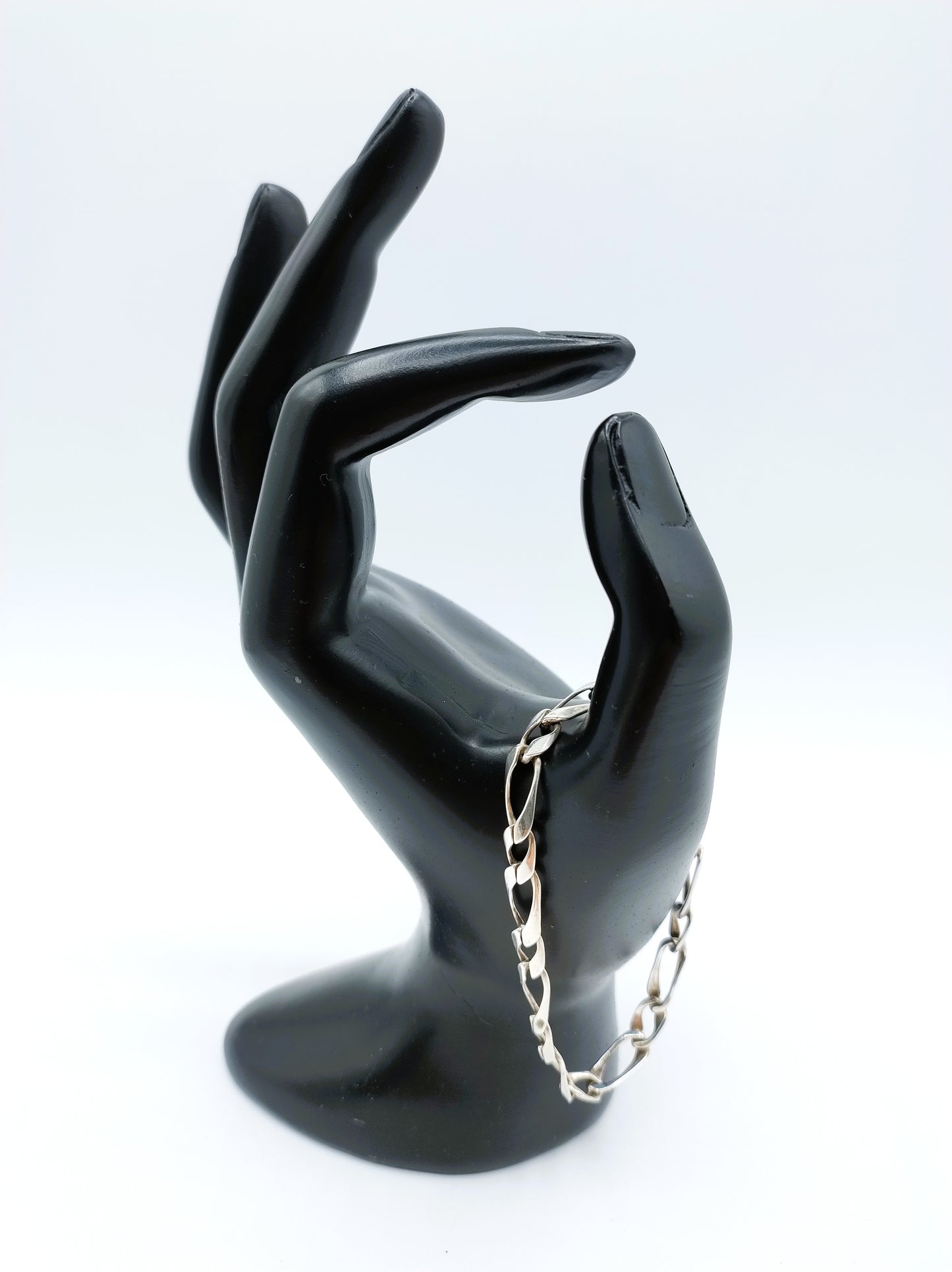 Zilveren unisex figaro schakel armband, 17 cm.