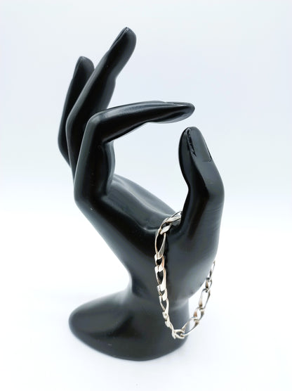 Zilveren unisex figaro schakel armband, 17 cm.