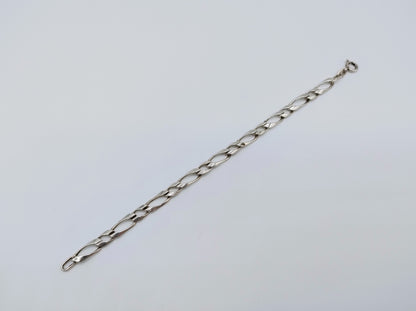 Zilveren unisex figaro schakel armband, 17 cm.