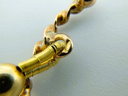 Glasgranaten ketting met gouden slotje, 80 cm