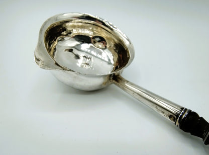 Zilveren punchlepel met houten steel, L. Brouwer, Den Haag, 1782