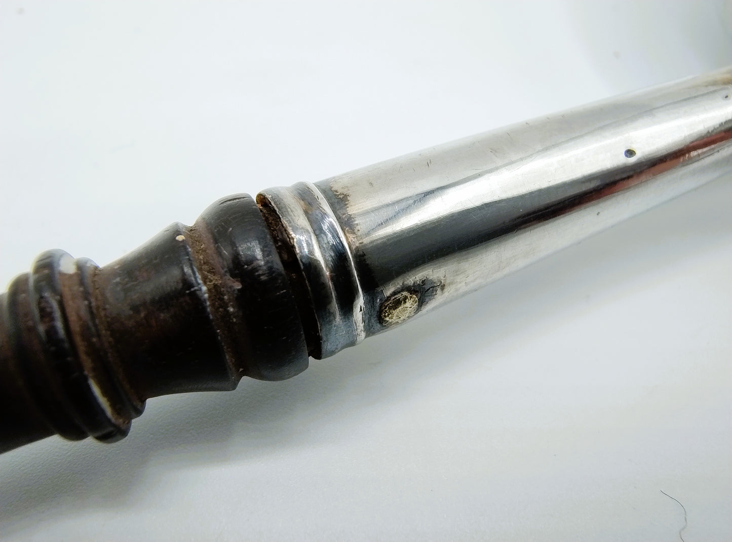 Zilveren punchlepel met houten steel, L. Brouwer, Den Haag, 1782