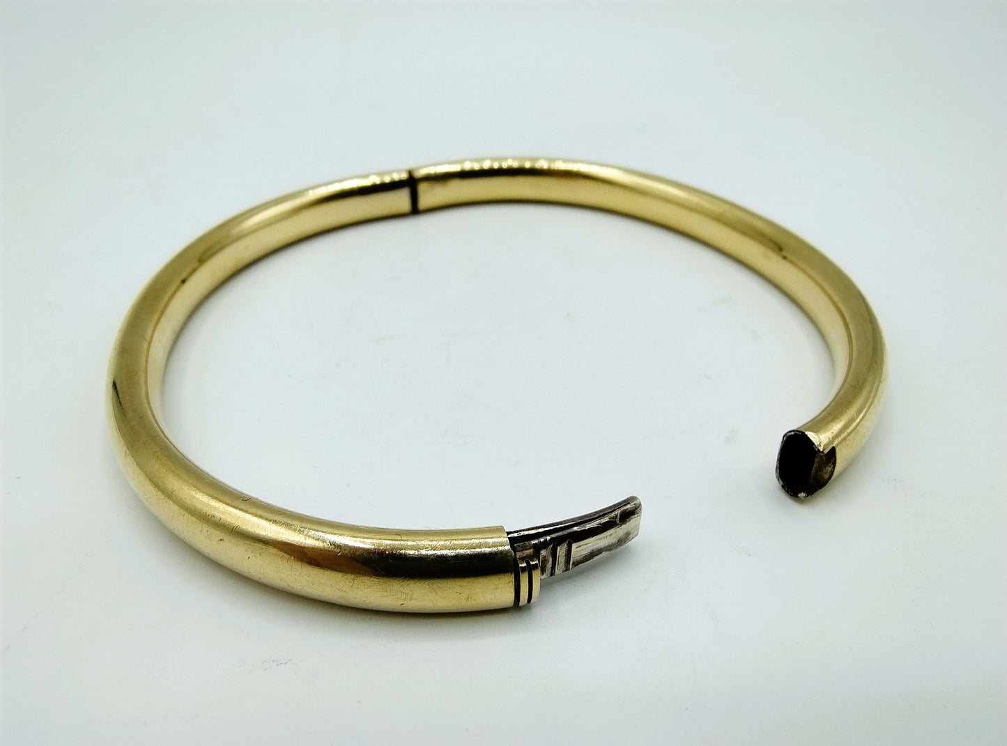 14 Karat Gold auf Silber Armreif / Sklavenarmband, 6mm