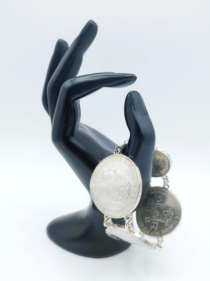 Silberarmband aus 4 Wilhelmina-Rijksdaaldern, 19 cm
