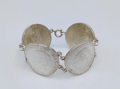 Silberarmband aus 4 Wilhelmina-Rijksdaaldern, 19 cm