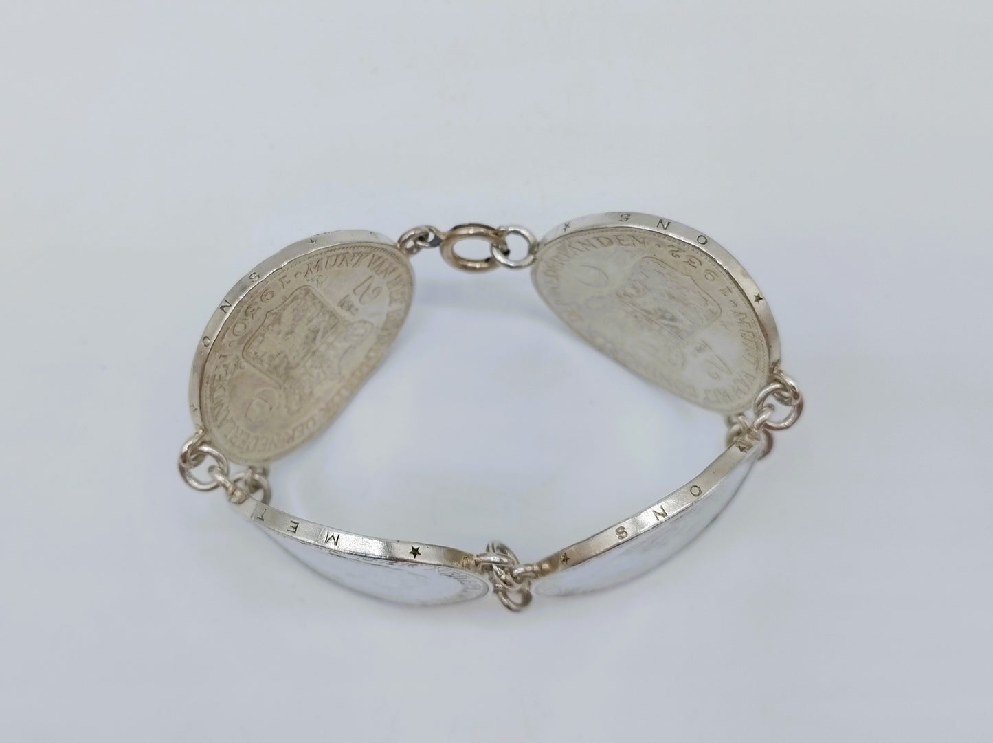 Silberarmband aus 4 Wilhelmina-Rijksdaaldern, 19 cm