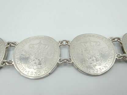 Silberarmband aus 4 Wilhelmina-Rijksdaaldern, 19 cm