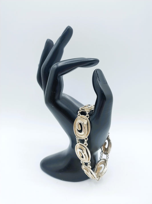 Silbernes Design-Gliederarmband, 19,5 cm