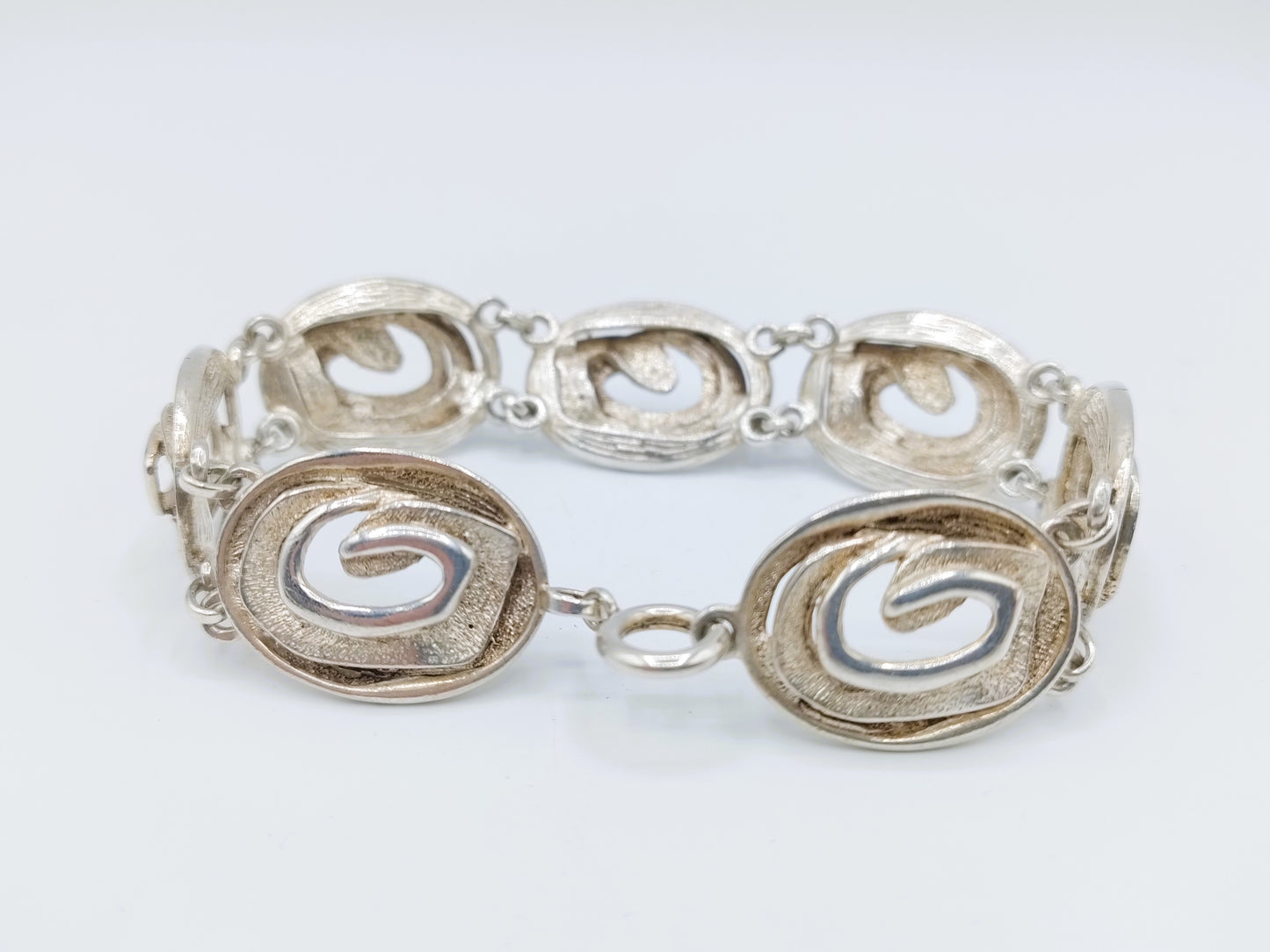 Silbernes Design-Gliederarmband, 19,5 cm