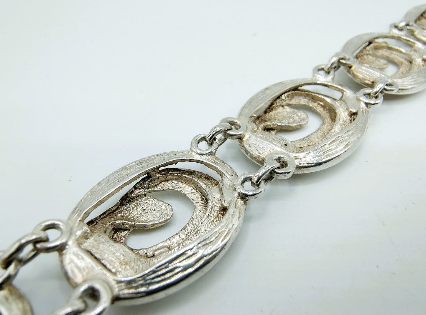 Silbernes Design-Gliederarmband, 19,5 cm