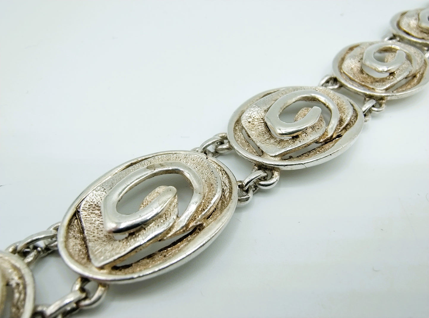 Silbernes Design-Gliederarmband, 19,5 cm