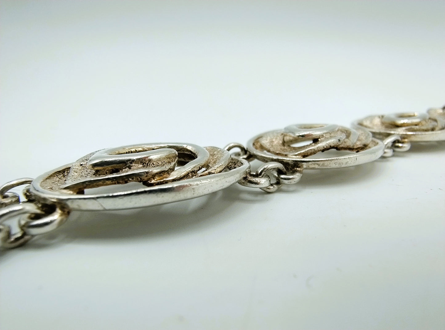Silbernes Design-Gliederarmband, 19,5 cm