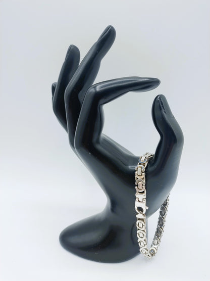 Zilveren heren armband, koningsschakel, 20 cm