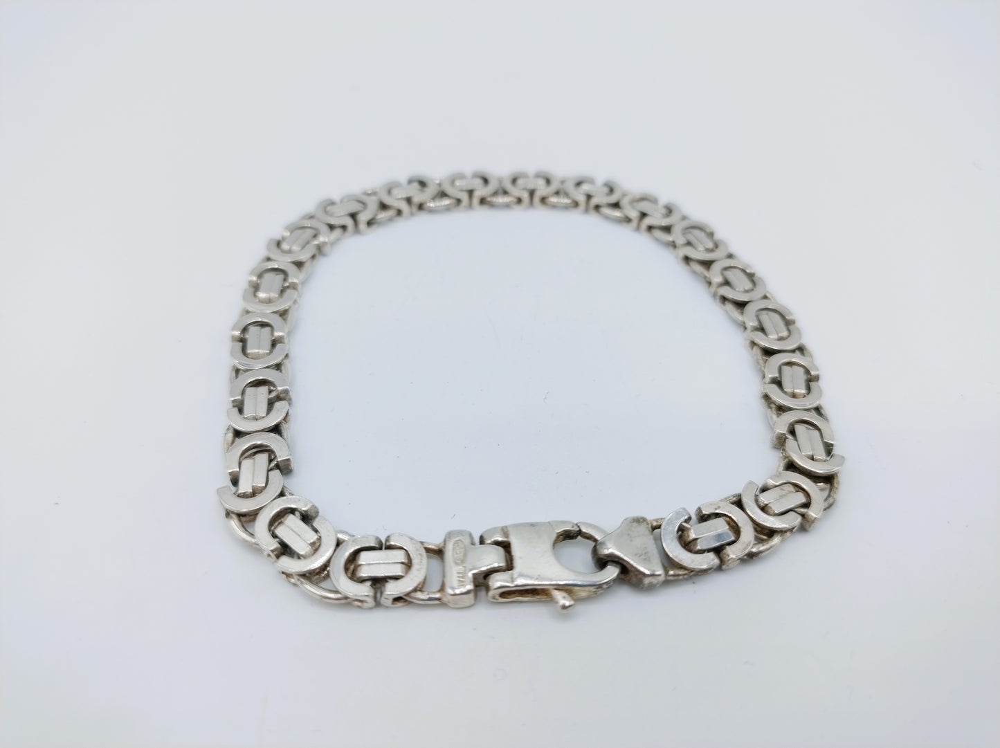 Zilveren heren armband, koningsschakel, 20 cm
