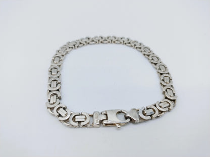 Zilveren heren armband, koningsschakel, 20 cm