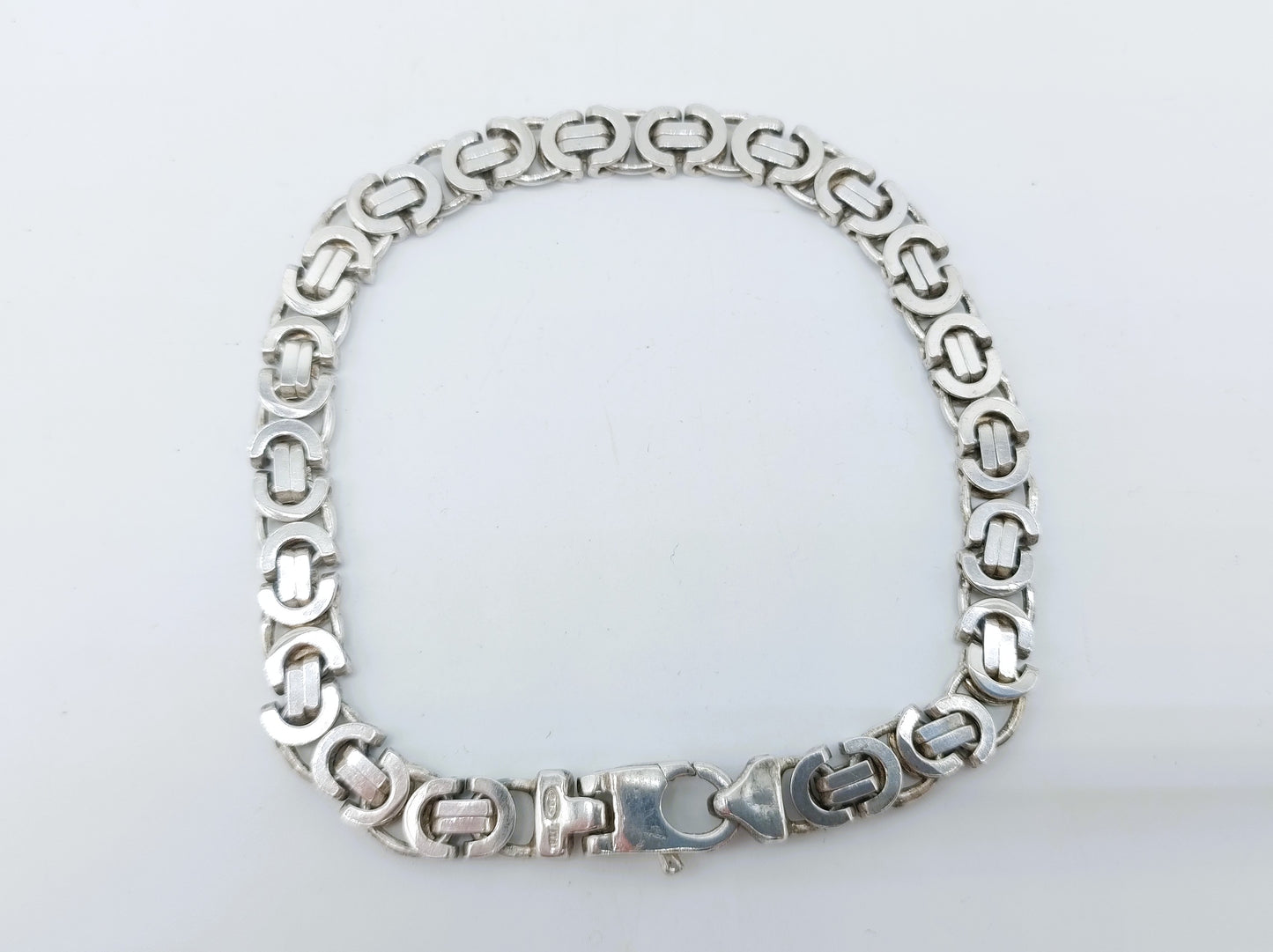 Zilveren heren armband, koningsschakel, 20 cm