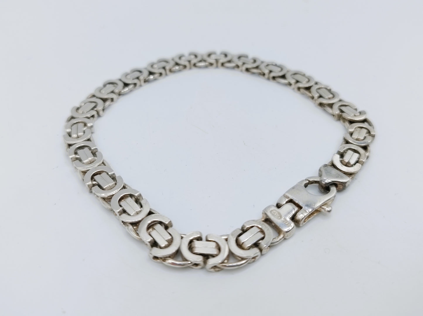 Zilveren heren armband, koningsschakel, 20 cm