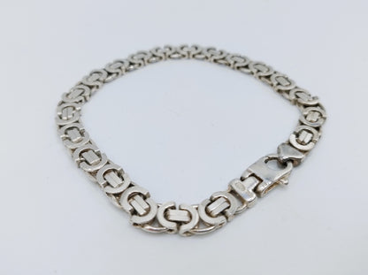 Zilveren heren armband, koningsschakel, 20 cm