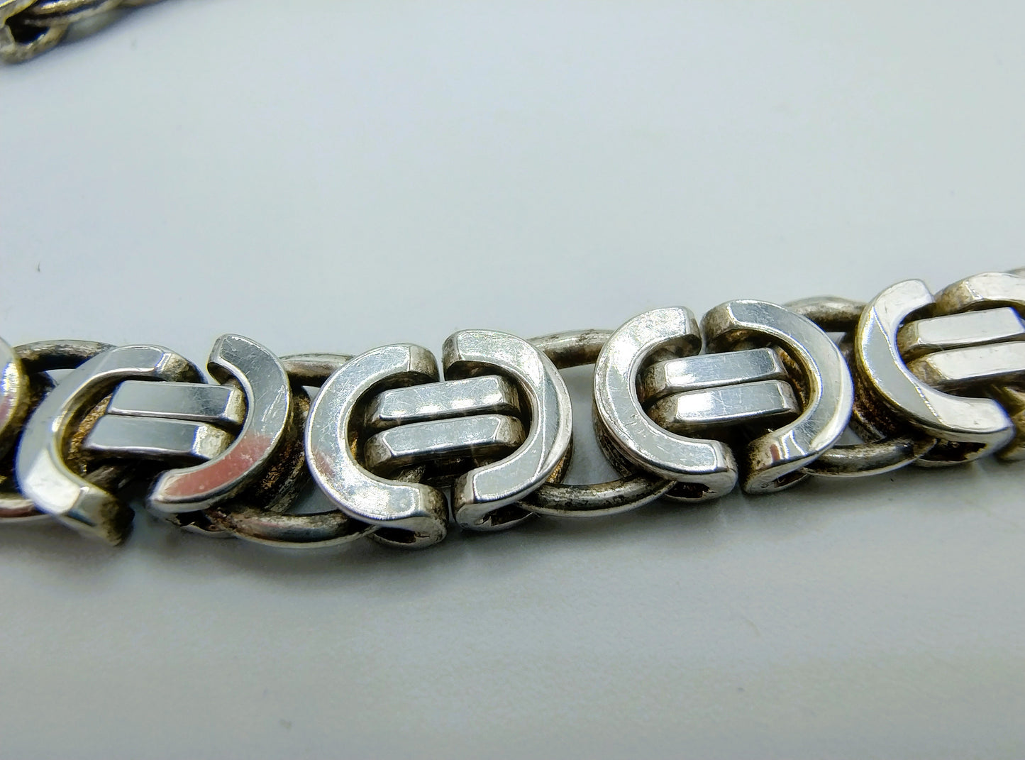 Zilveren heren armband, koningsschakel, 20 cm
