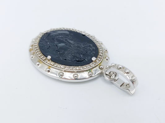 Großer Kamee-Anhänger aus Silber 925