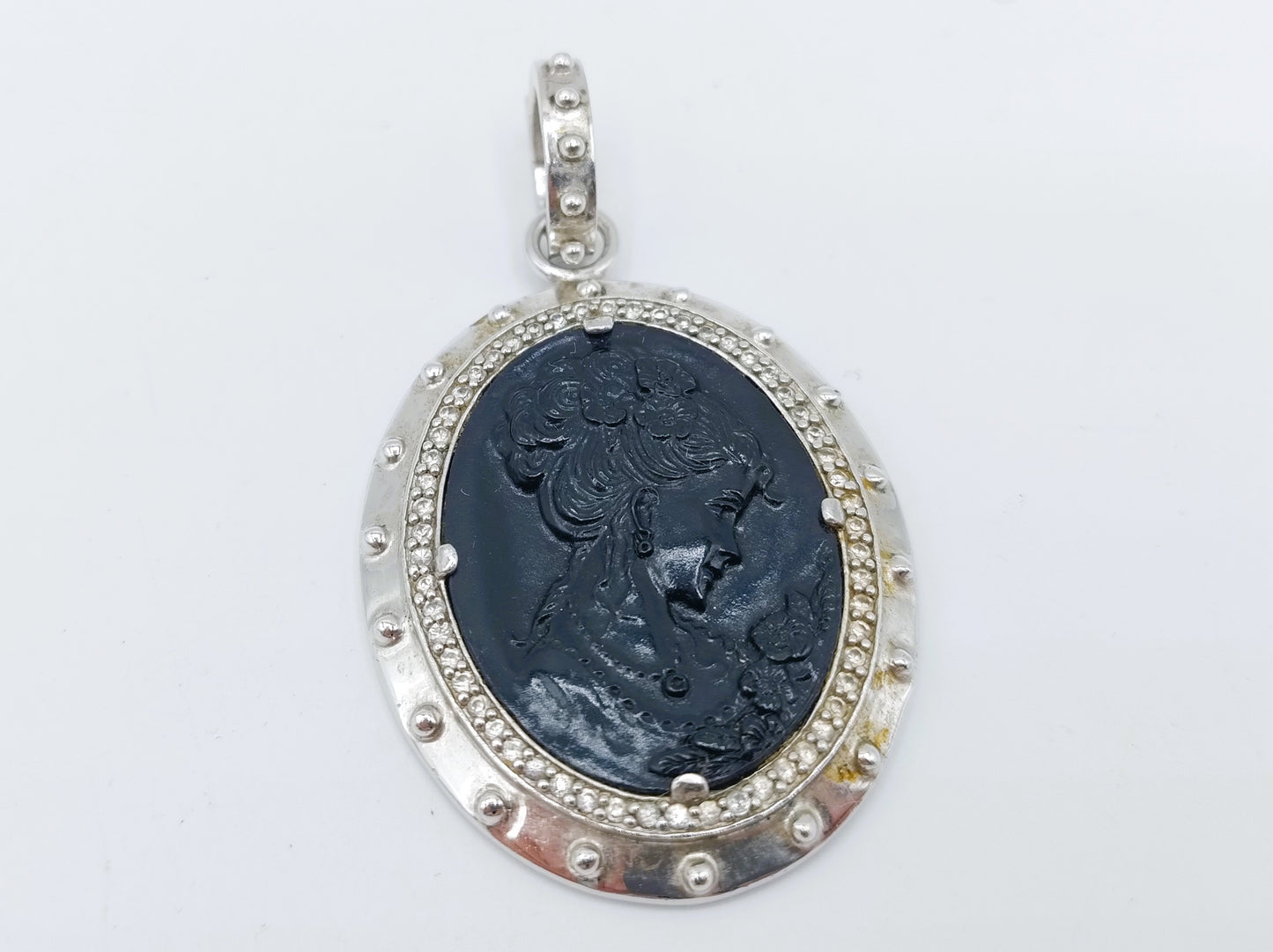 Großer Kamee-Anhänger aus Silber 925