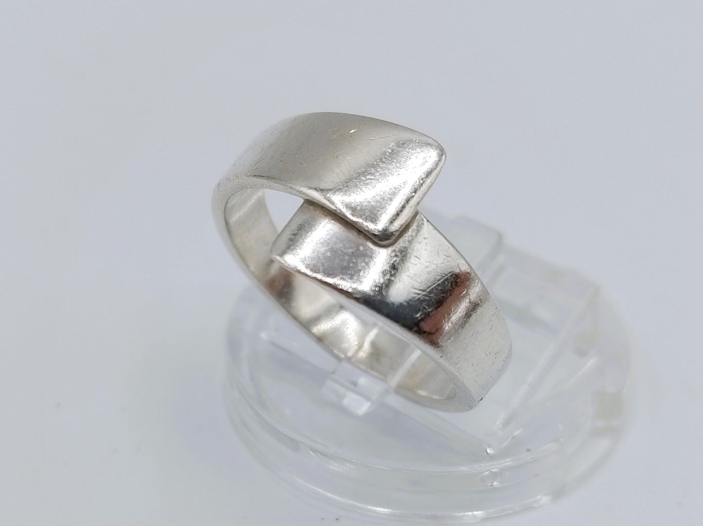 Silbernes Designarmband + Ring, 17 mm, 925