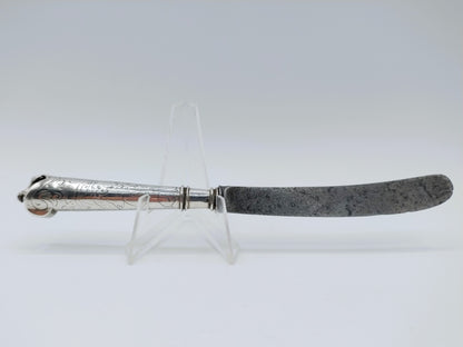 Zilveren mesheft met stalen lemmet, D. Hoep, Hoorn, 1769