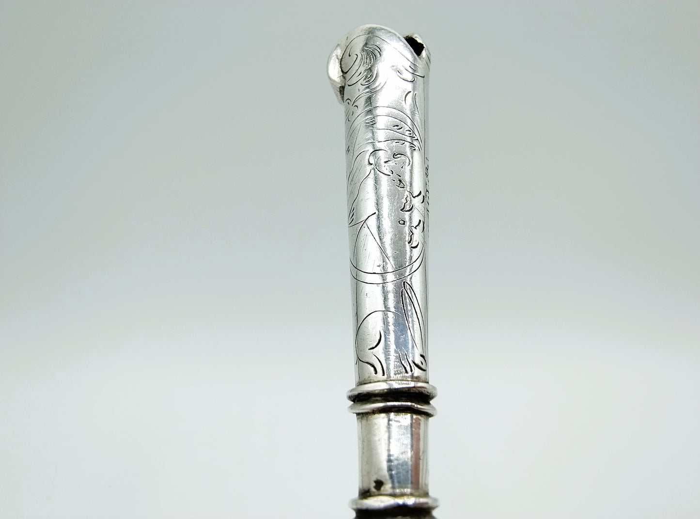 Zilveren mesheft met stalen lemmet, D. Hoep, Hoorn, 1769