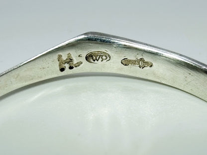 Zilveren ring met granaat, 18 mm