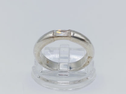 Zilveren ring met zirkonia, 17 mm
