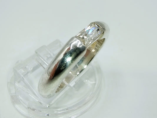 Zilveren ring met zirkonia, 17 mm