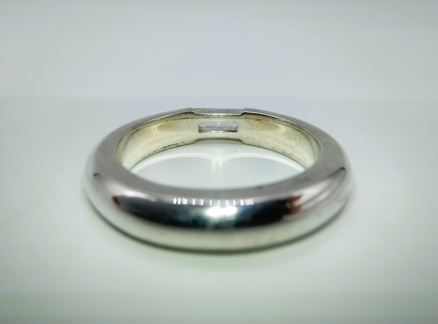 Zilveren ring met zirkonia, 17 mm