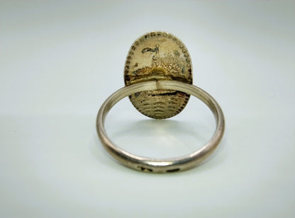 Silver vintage ring with sailing boat, DJ Deumers, Schoonhoven, 18 mm