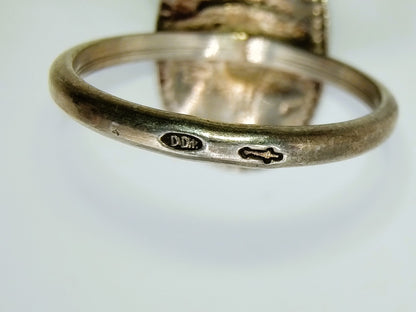 Silver vintage ring with sailing boat, DJ Deumers, Schoonhoven, 18 mm